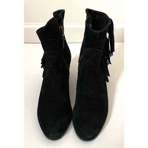 Sam Edelman Suede Leather Western Heeled Boots Black Size 10 - Picture 2 of 10